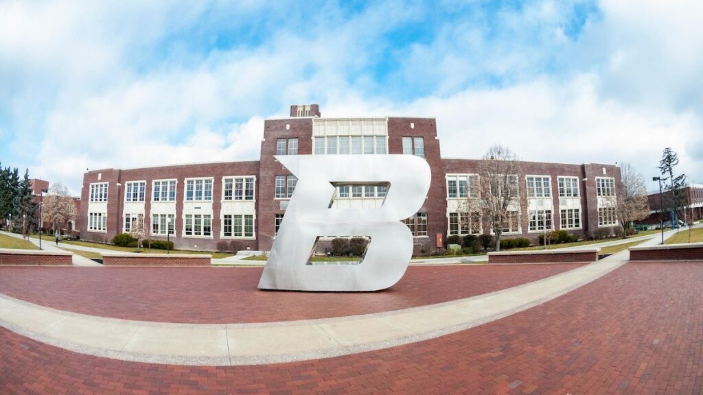 Boise State B sculpture and administration building 