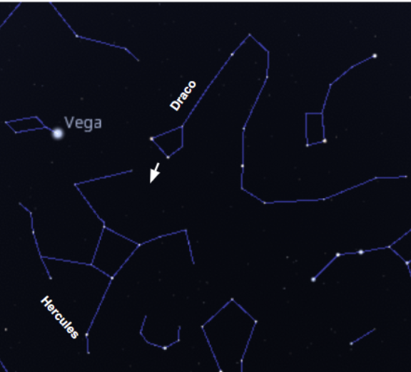 Photo of constellation Vega, Hercules, and Draco