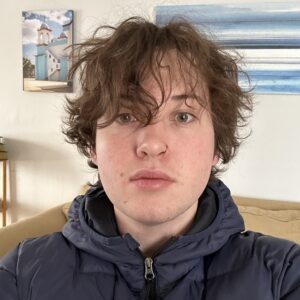 Max Schwartz circa 2024 in his living room