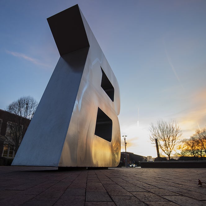 Boise state B sculpture