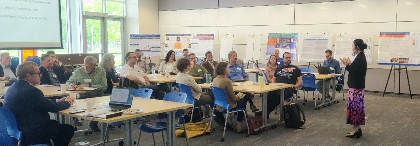 Dr. Lan Li gives her presentation on qDNA's work.