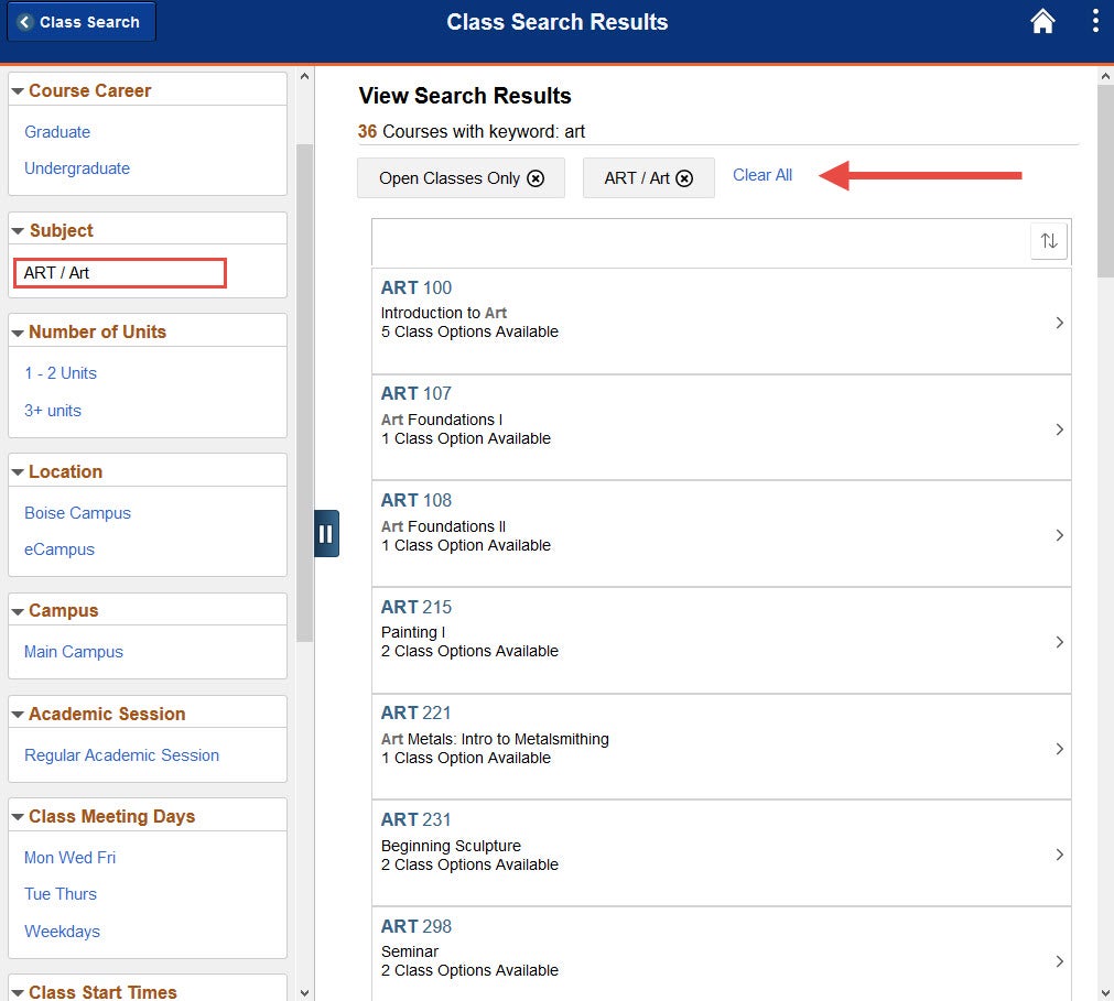 Example of using parameters to limit searches.