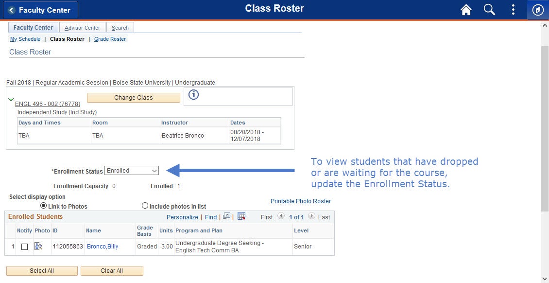example of class roster