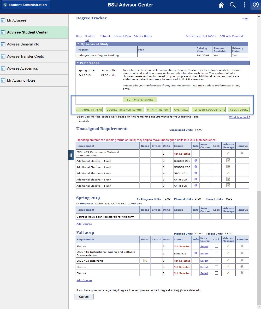 example of personalized plan