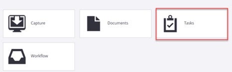 Perceptive landing page with Tasks selected