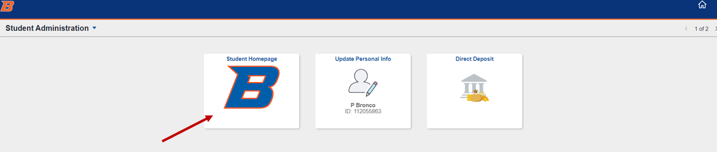 Select student homepage
