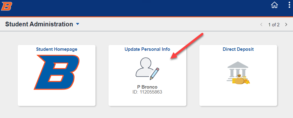 Click update personal info