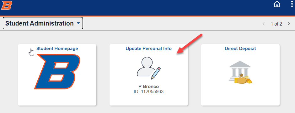 Click update personal info