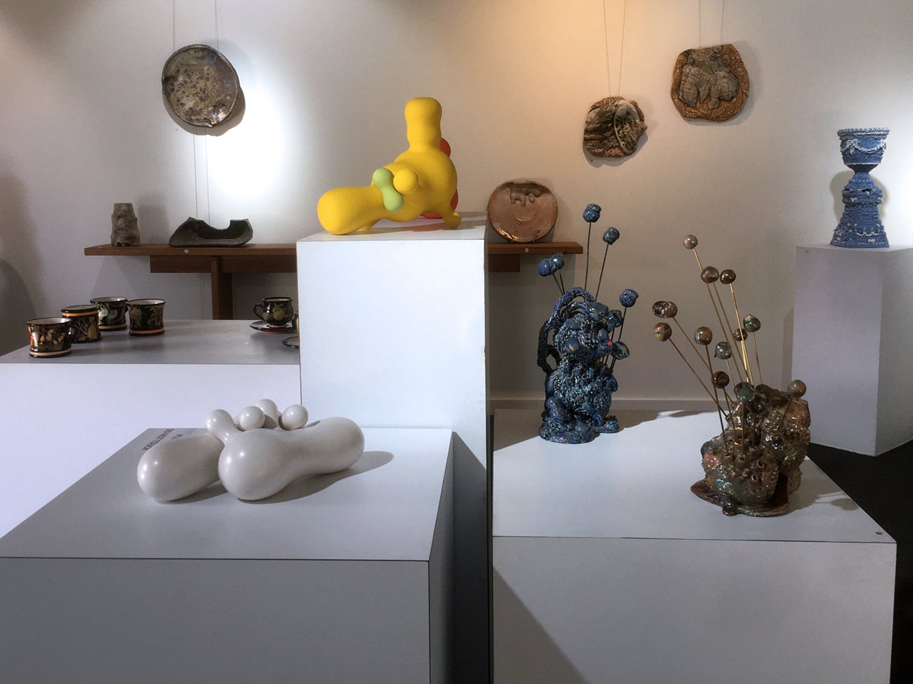 Ceramic artworks including work by Caroline Earley