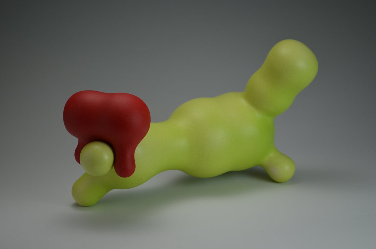 Photo of a ceramic artwork titled "Stasis X" by Caroline Earley