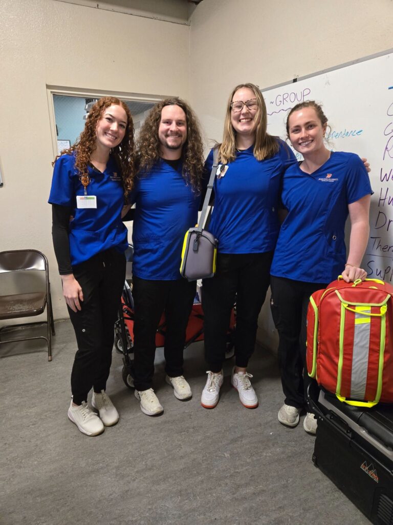 student nurses in scrubs
