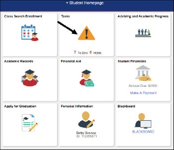 Student Homepage Tasks Tile