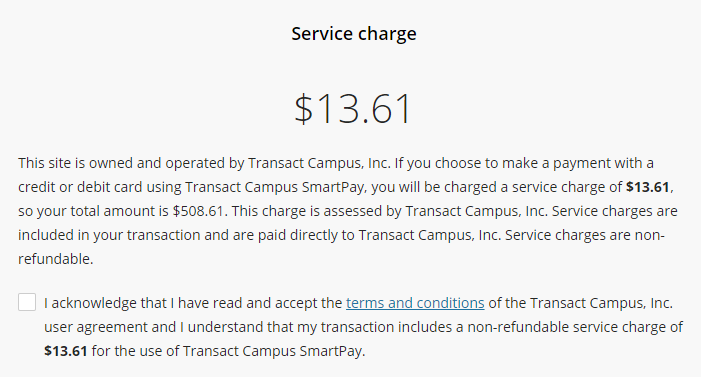 Credit Card Service Charge