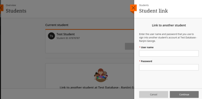 Enter Student B login