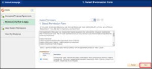 Select Permission Form screenshot