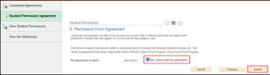 Permission Form Agreement screenshot