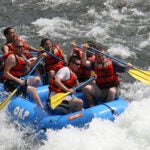 people white water rafting