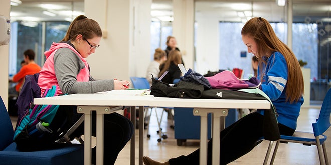 Photo of students studying