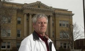 Robert Scott Macklin standing in front of Twin Falls Courthouse