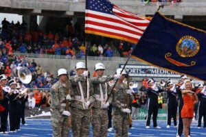 Color guard at football game