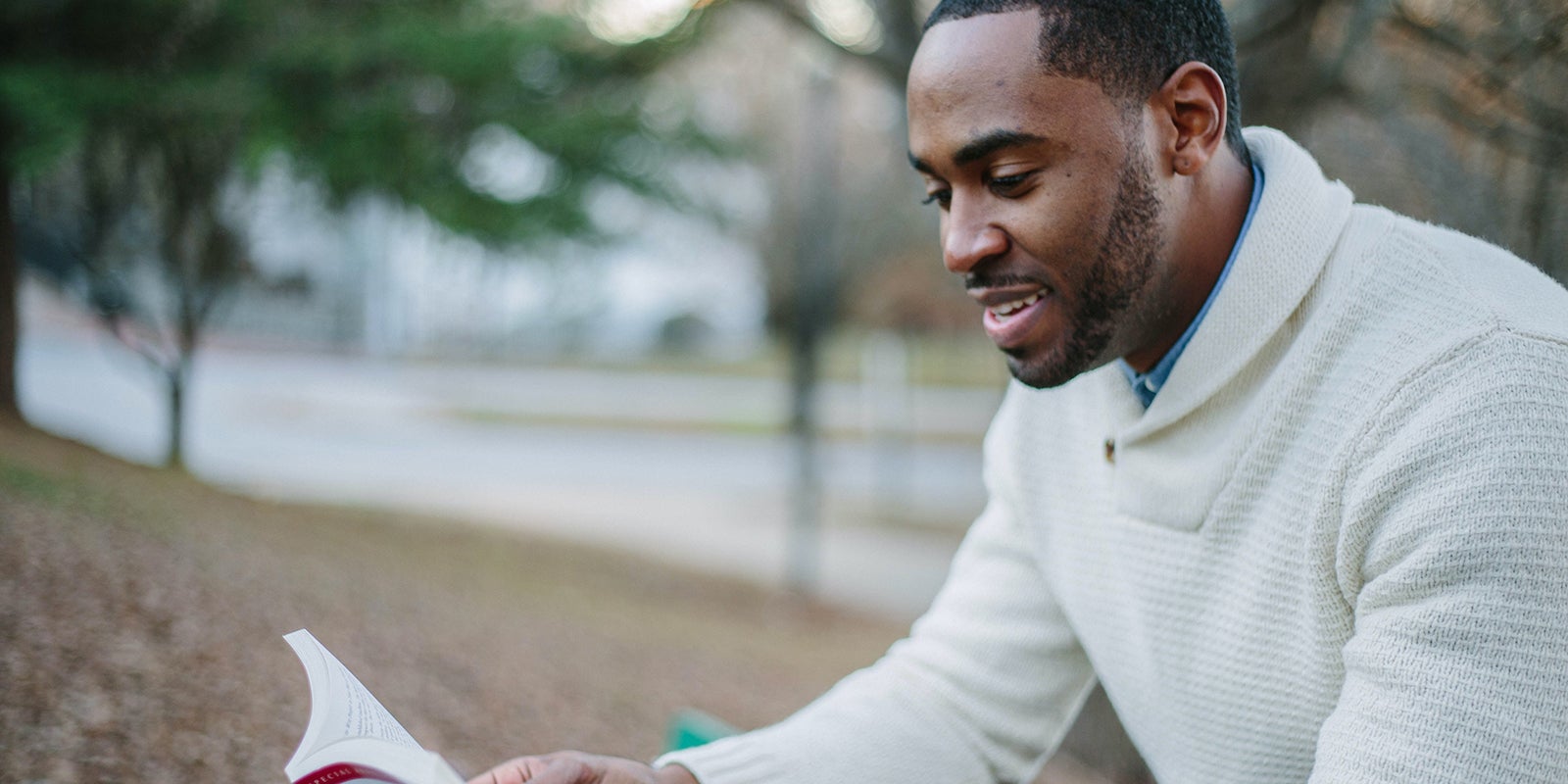 student reading