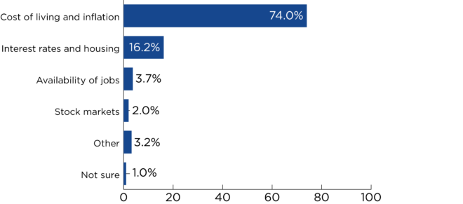 Bar graph for question about economic concern
