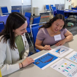 Students studying on campus