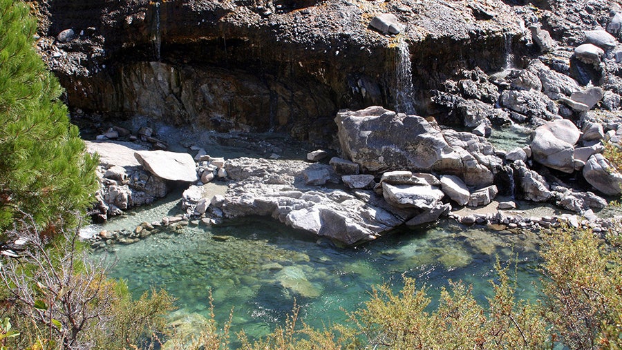 View of kirkham hot springs