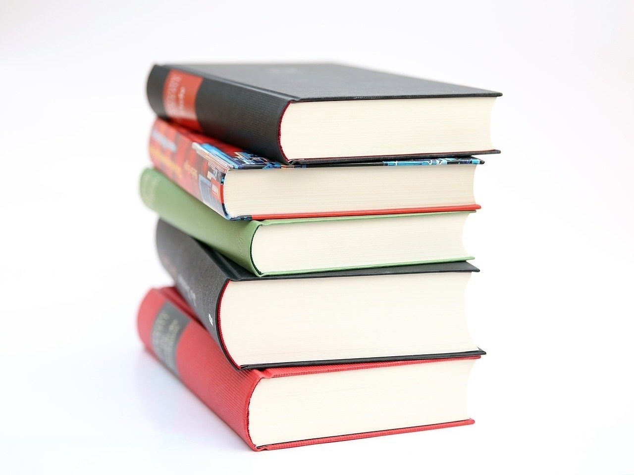 5 books stacked