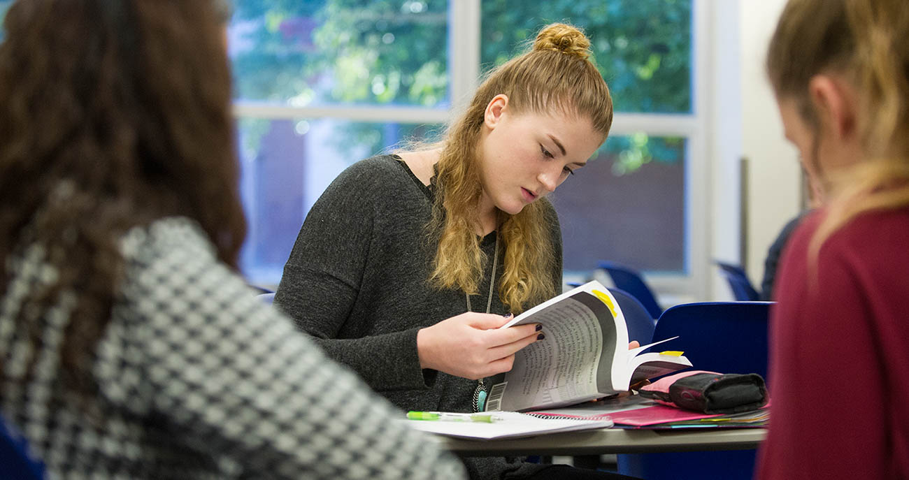 Boise State student studying