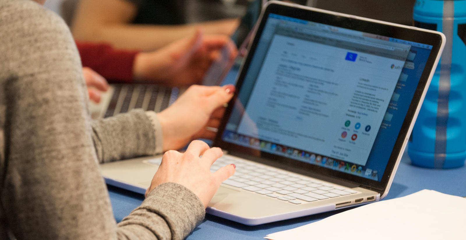Student working on laptop