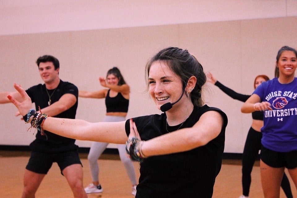 Sarah instructing a dance class