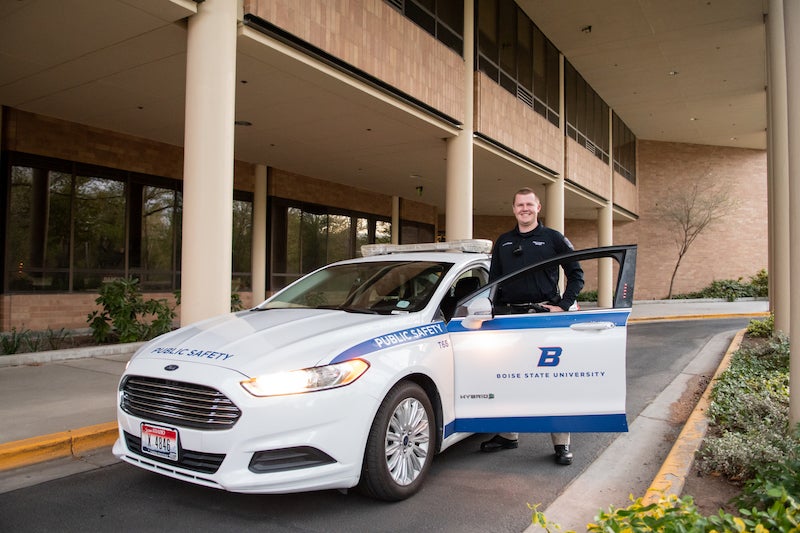 BSU public safety officer and car.