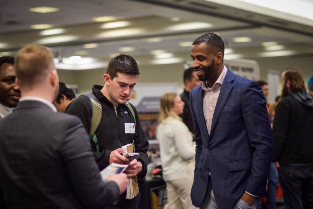 Networking opportunity at the career fair