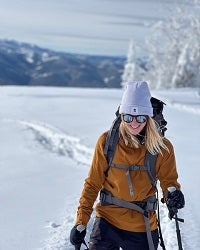 Michelle DeLong snow shoeing