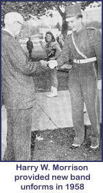 Harry Morrison shaking hands with band member