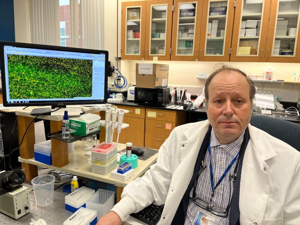Daniel Fologea in his lab