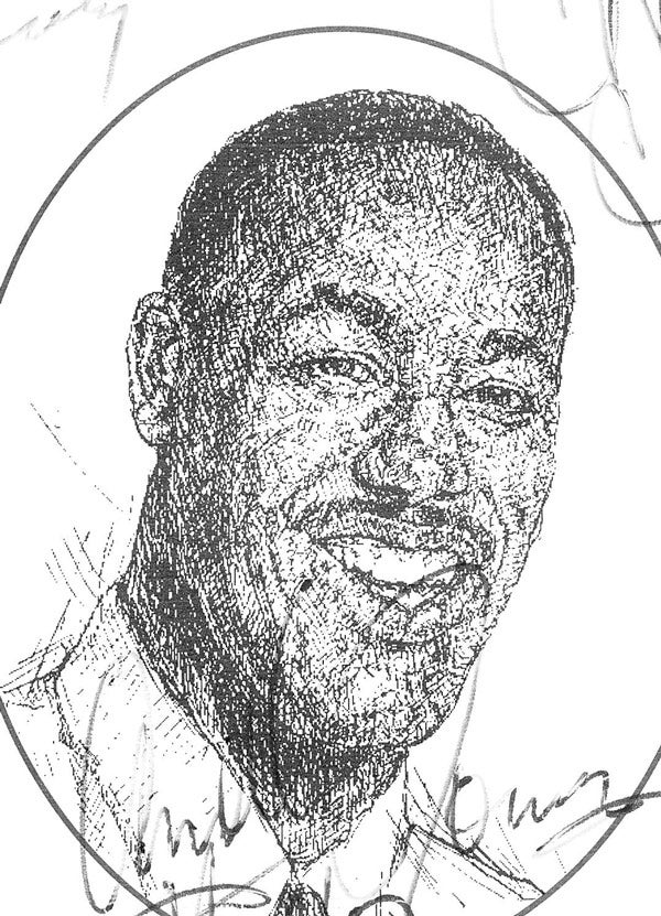 Arnell Jones playing basketball, photograph