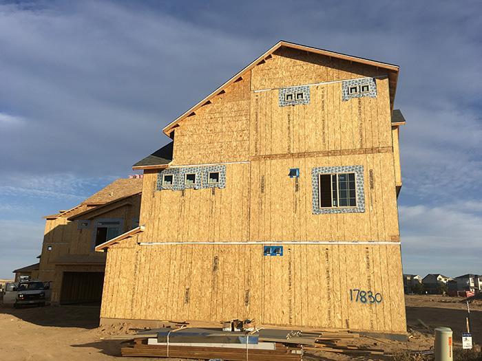 A home in construction.