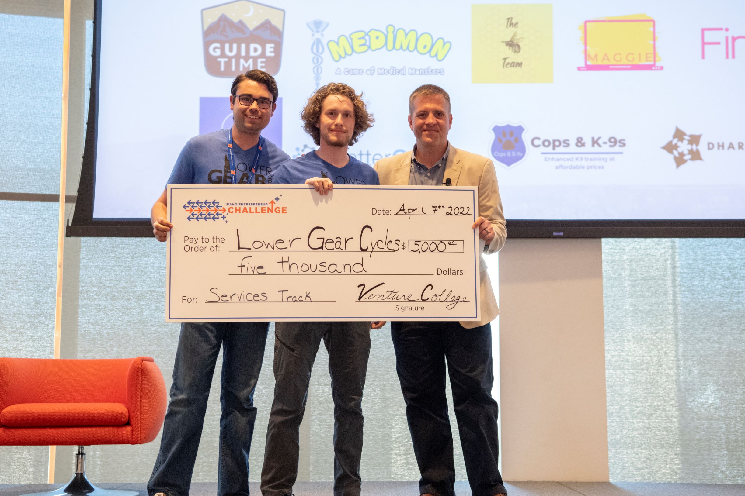 Lower Gear Cycles Team wins a check for $5,000.