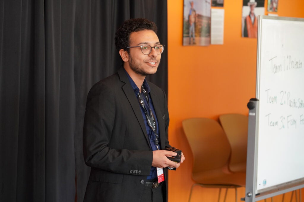 Youssef Ben Ameur Pitching Cybersecurity Entrepreneur Challenge Fall 2023