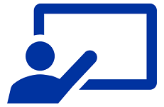 Presenter in front of a TV graphic