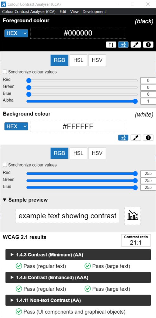Screenshot of tool interface