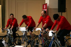 Radiologic Sciences students race in the Inside Ride competition