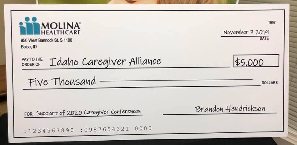 picture of the check presented