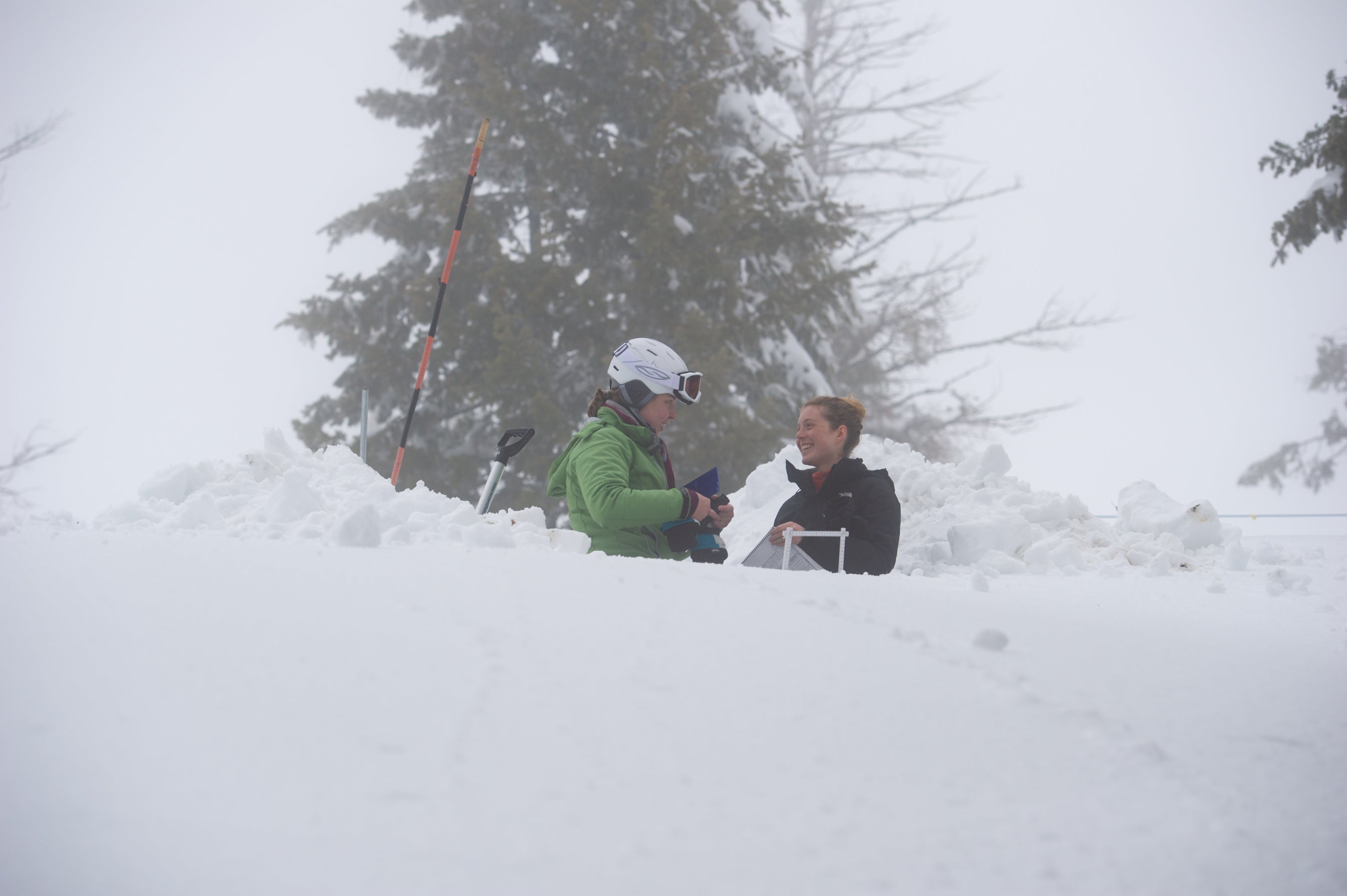Students take additional snowpack measurements at Bogus Basin