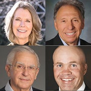 distinguished alum and service award winners Tracy Andrus, Gary Piva, Larry Anguinchona, Neil Nelson