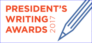 President's writing awards 2017 with illustration of pencil
