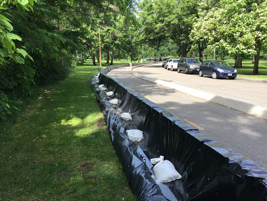 Flood "muscle" walls along boise greenbelt