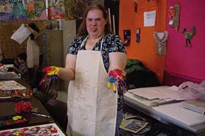 paintex student fingerpainting